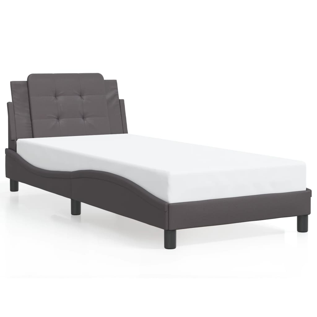 Cadre de lit sans matelas Zadar gris 80x200 cm similicuir - XIOS