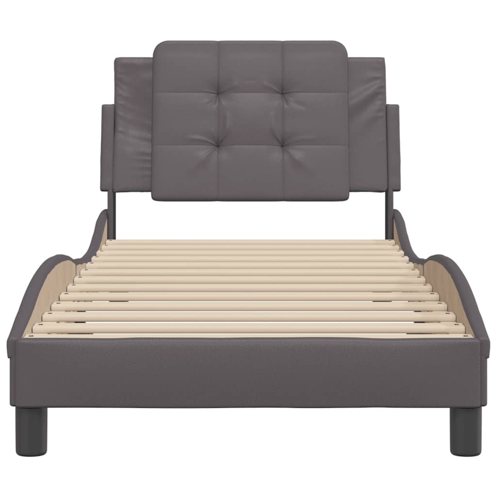 Cadre de lit sans matelas Zadar gris 80x200 cm similicuir - XIOS