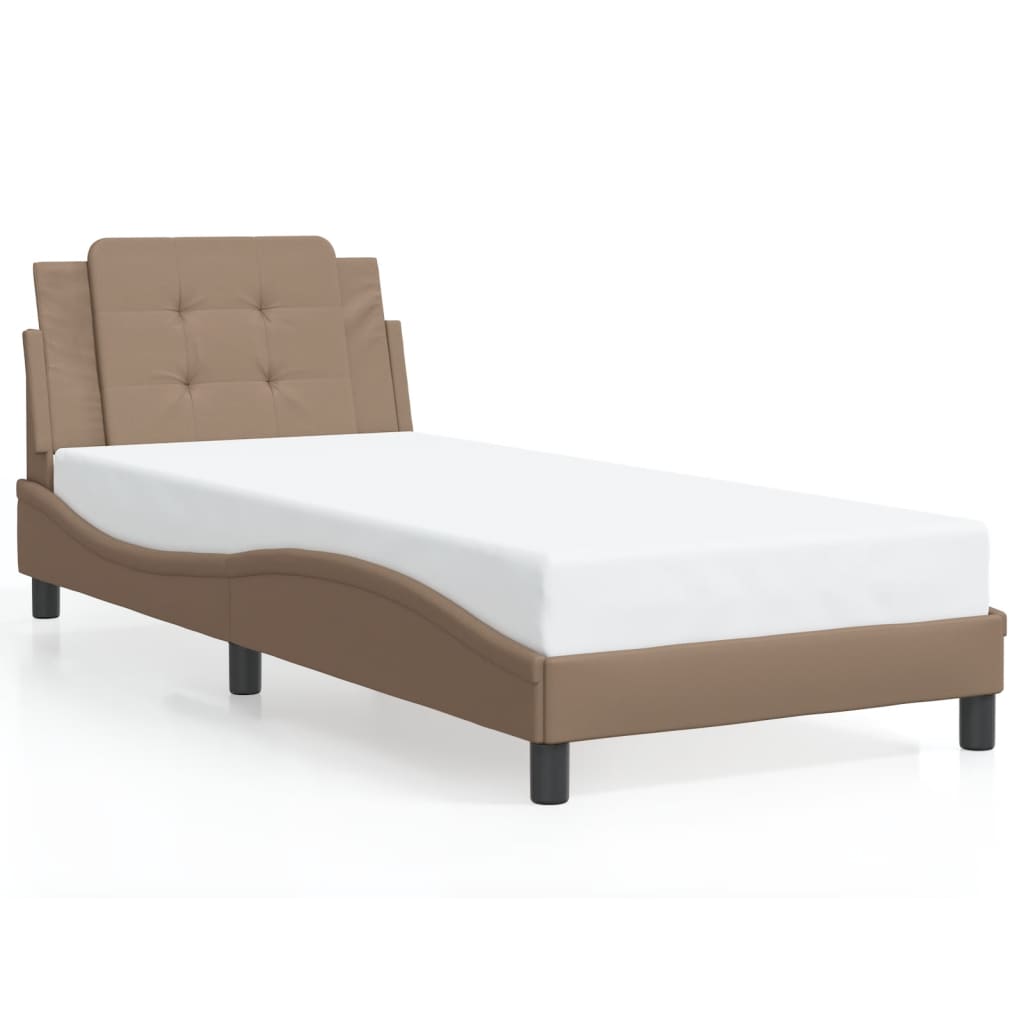 Cadre de lit sans matelas Zadar cappuccino 90x190 cm similicuir - XIOS