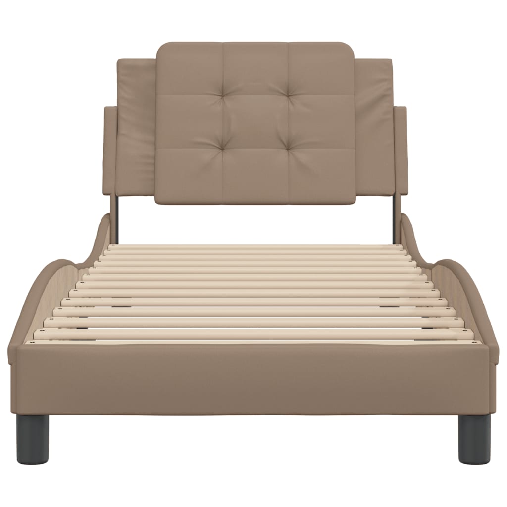 Cadre de lit sans matelas Zadar cappuccino 90x190 cm similicuir - XIOS