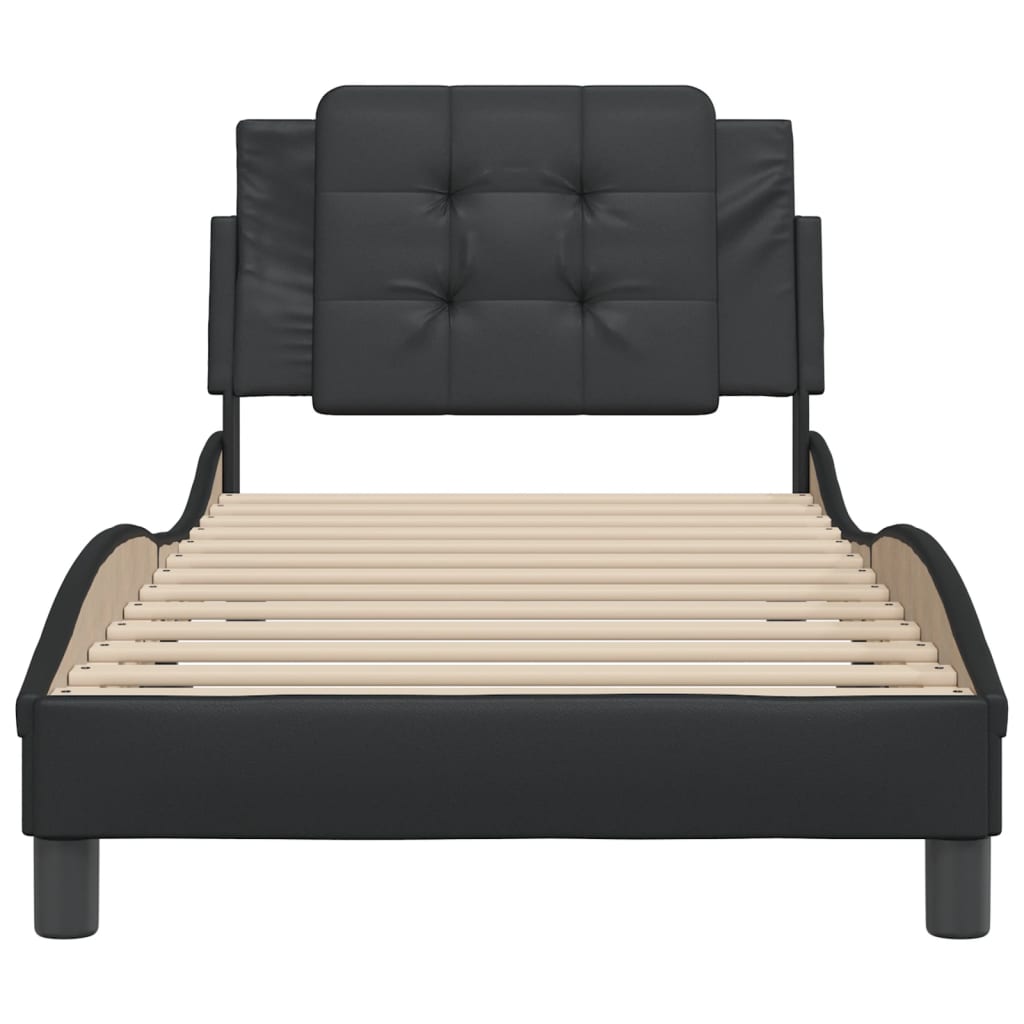 Cadre de lit sans matelas noir 100x200 cm similicuir - XIOS