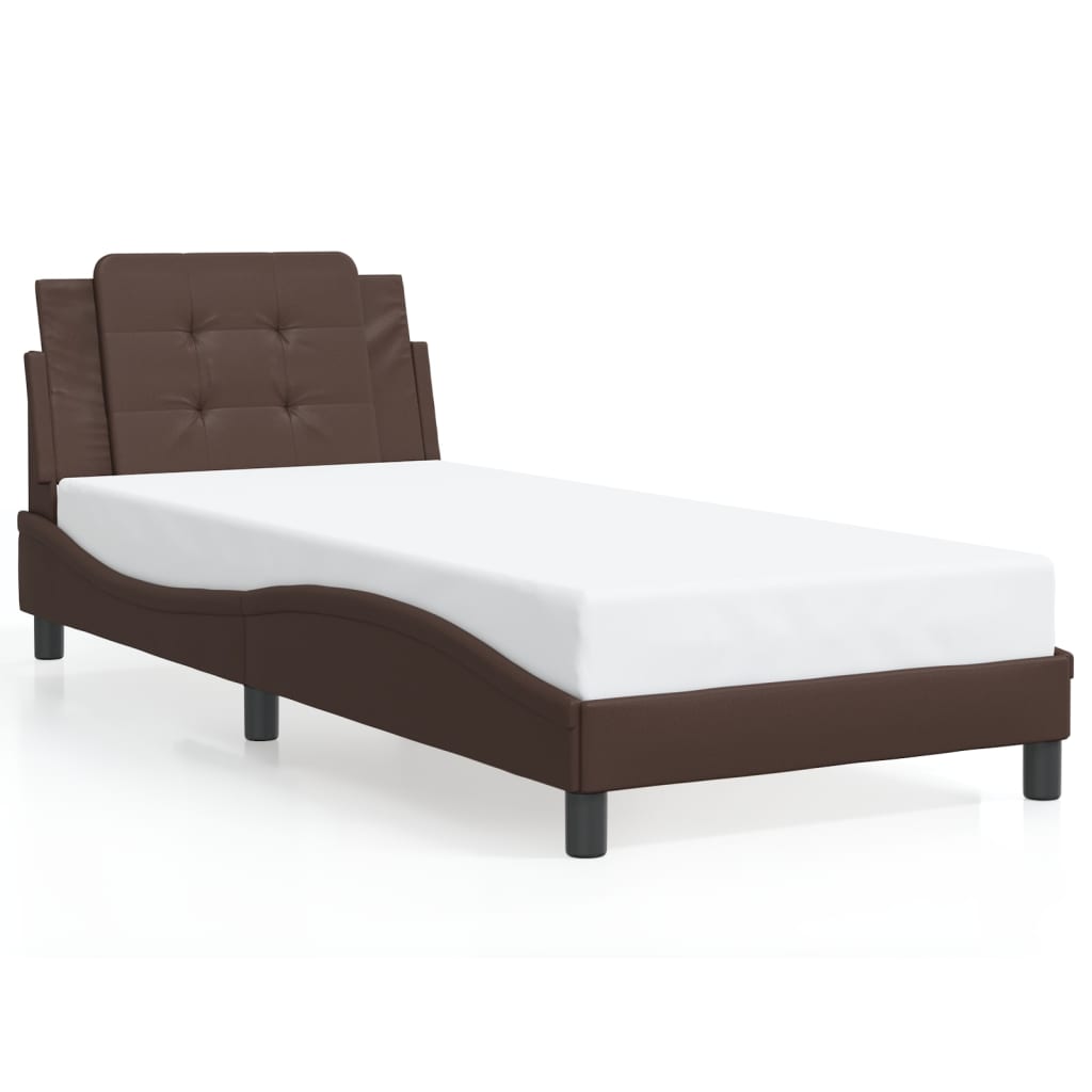 Cadre de lit sans matelas marron 100x200 cm similicuir - XIOS