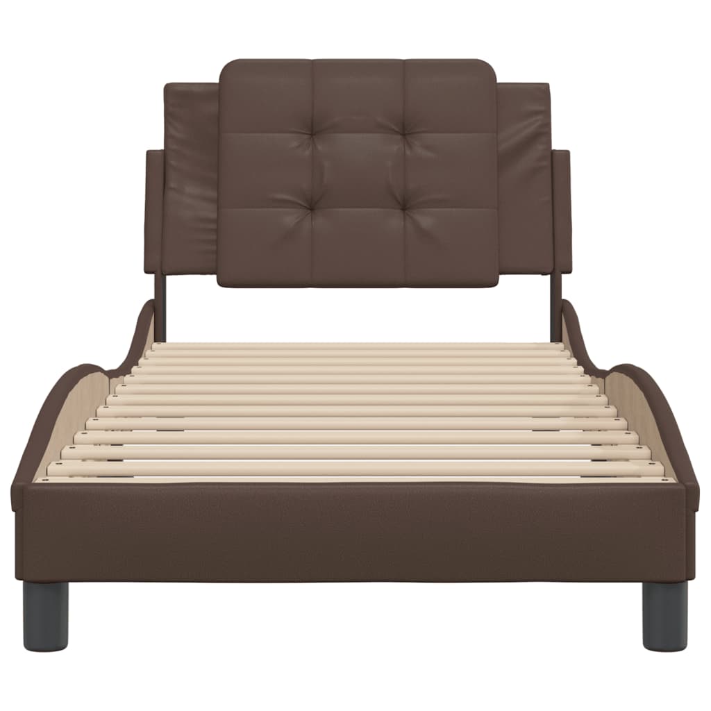 Cadre de lit sans matelas marron 100x200 cm similicuir - XIOS