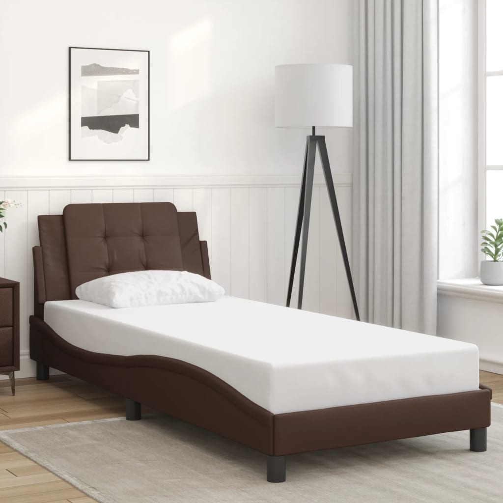 Cadre de lit sans matelas marron 100x200 cm similicuir - XIOS