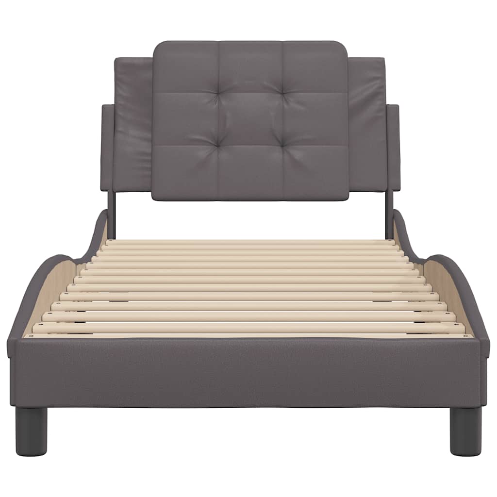 Cadre de lit sans matelas Zadar gris 100x200 cm similicuir - XIOS