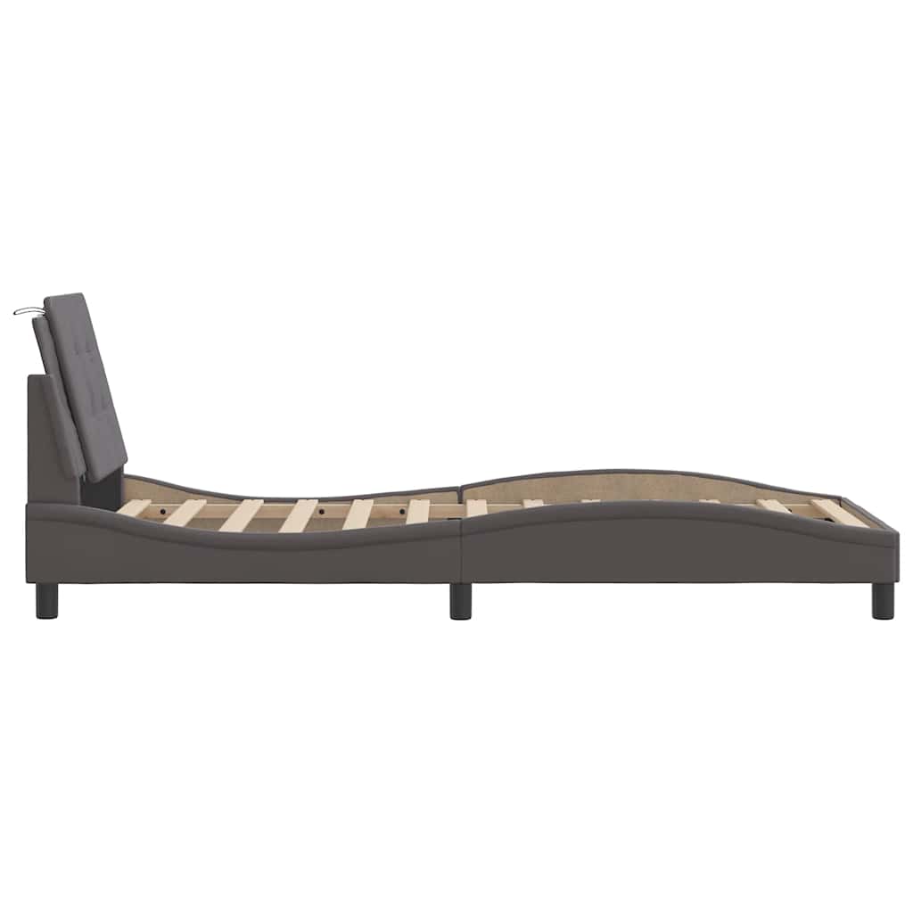 Cadre de lit sans matelas Zadar gris 100x200 cm similicuir - XIOS