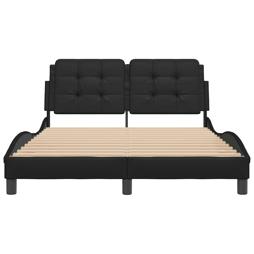 Cadre de lit sans matelas Zadar noir 120x200 cm similicuir