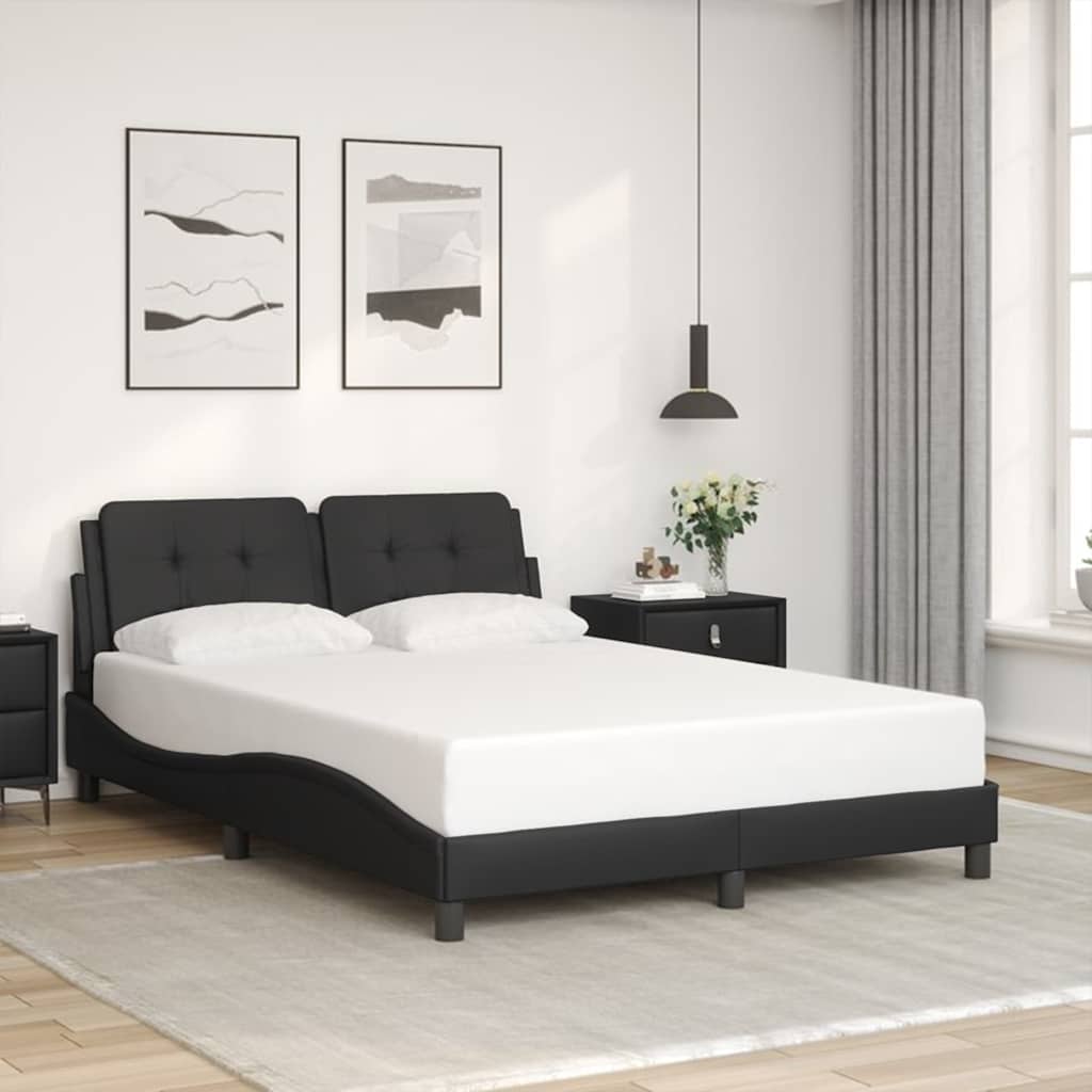 Cadre de lit sans matelas Zadar noir 120x200 cm similicuir