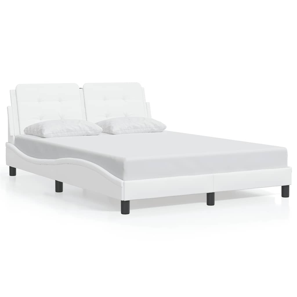 Cadre de lit sans matelas Zadar blanc 120x200 cm similicuir
