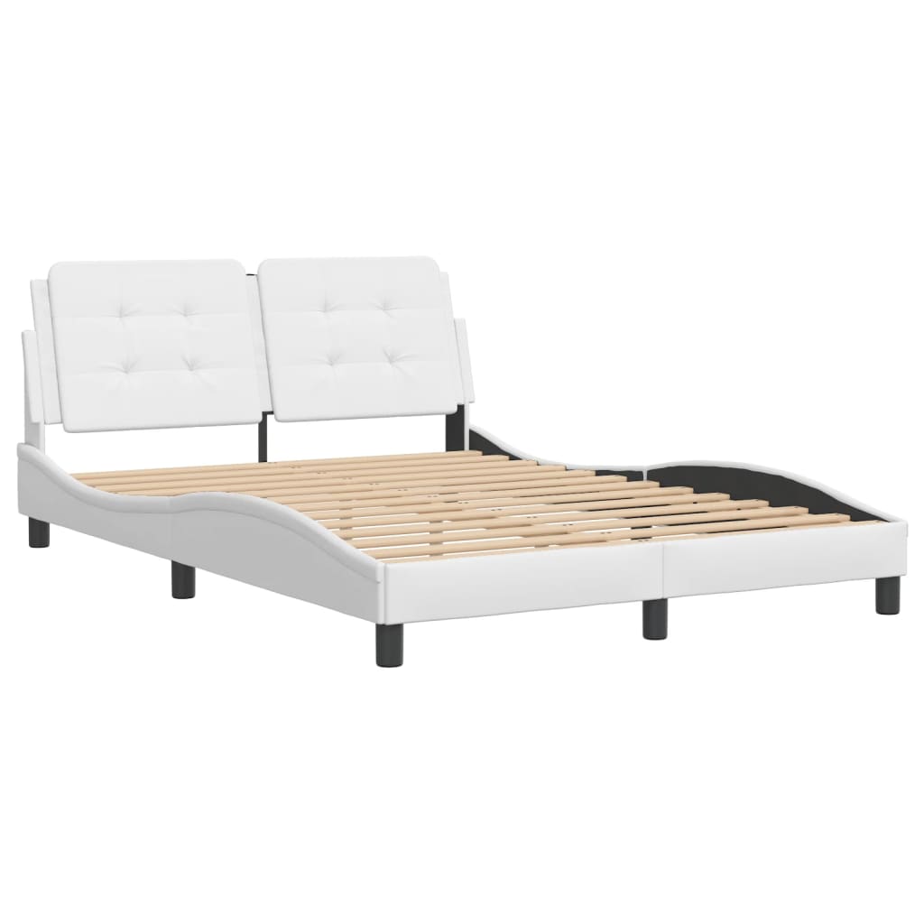 Cadre de lit sans matelas blanc 120x200 cm similicuir - XIOS