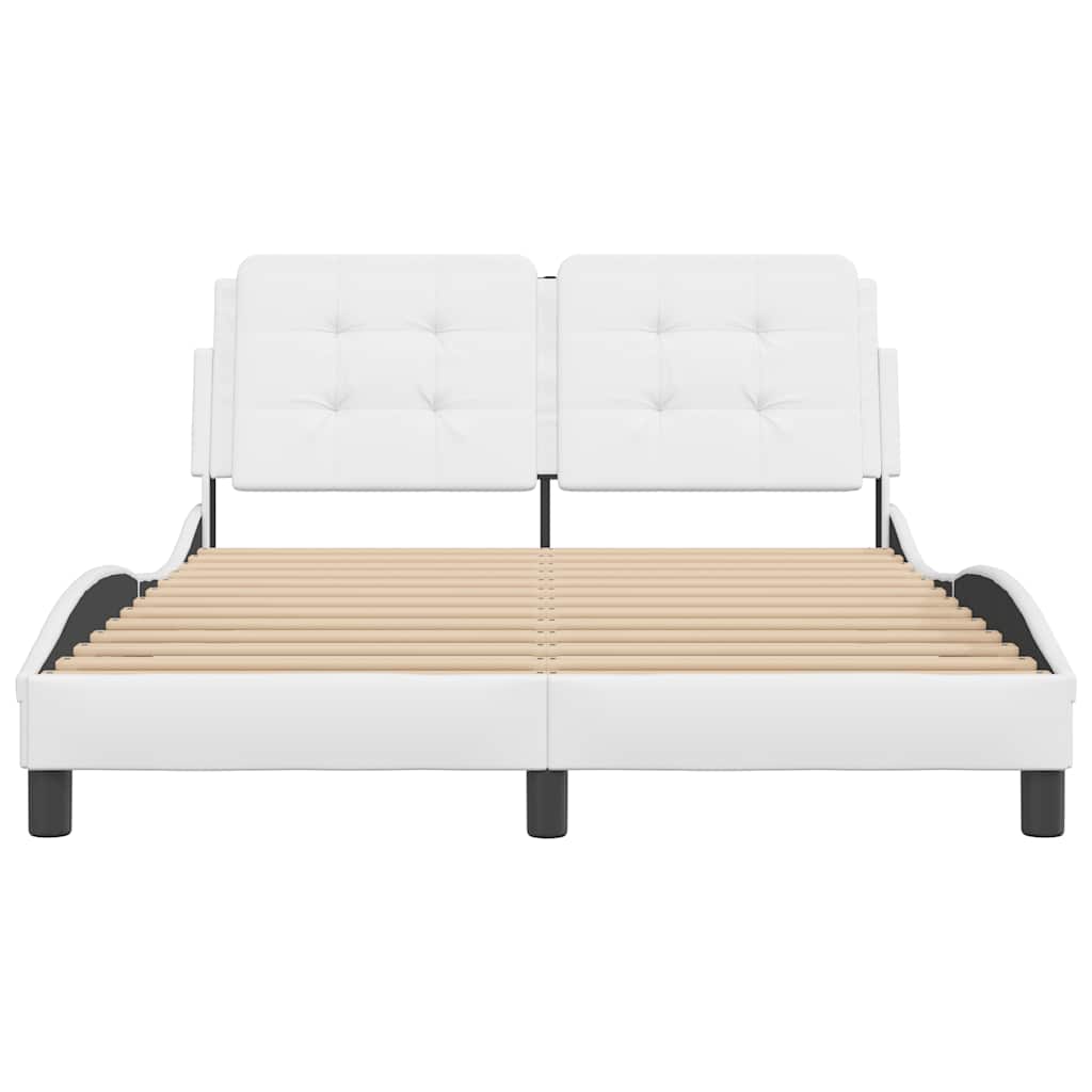 Cadre de lit sans matelas Zadar blanc 120x200 cm similicuir