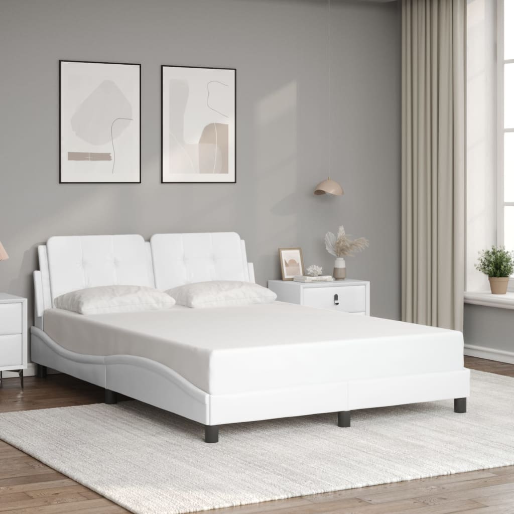 Cadre de lit sans matelas blanc 120x200 cm similicuir - XIOS