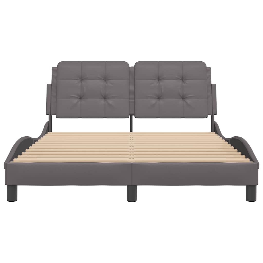 Cadre de lit sans matelas Zadar gris 120x200 cm similicuir