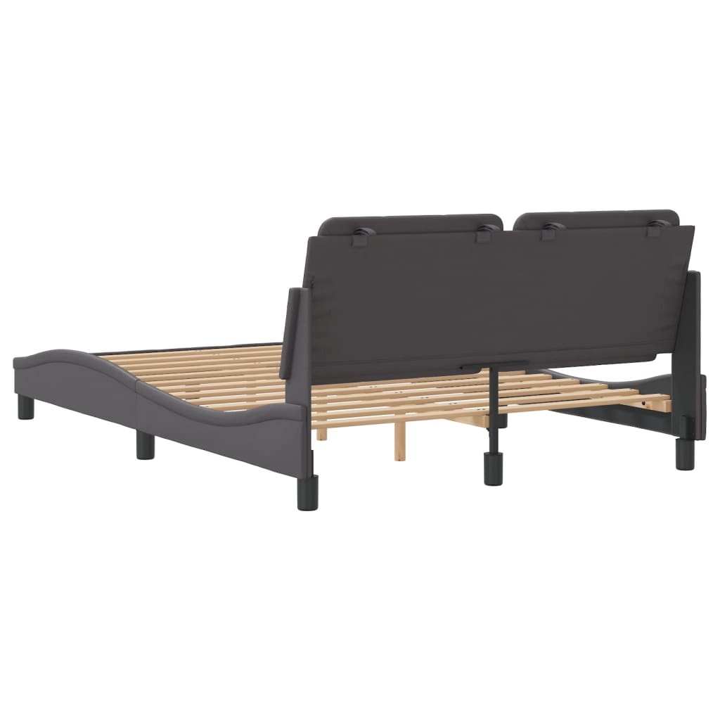 Cadre de lit sans matelas gris 120x200 cm similicuir - XIOS