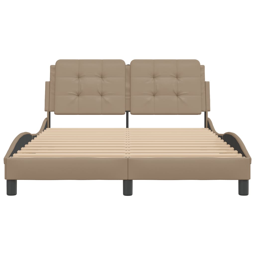 Cadre de lit sans matelas cappuccino 120x200 cm similicuir - XIOS