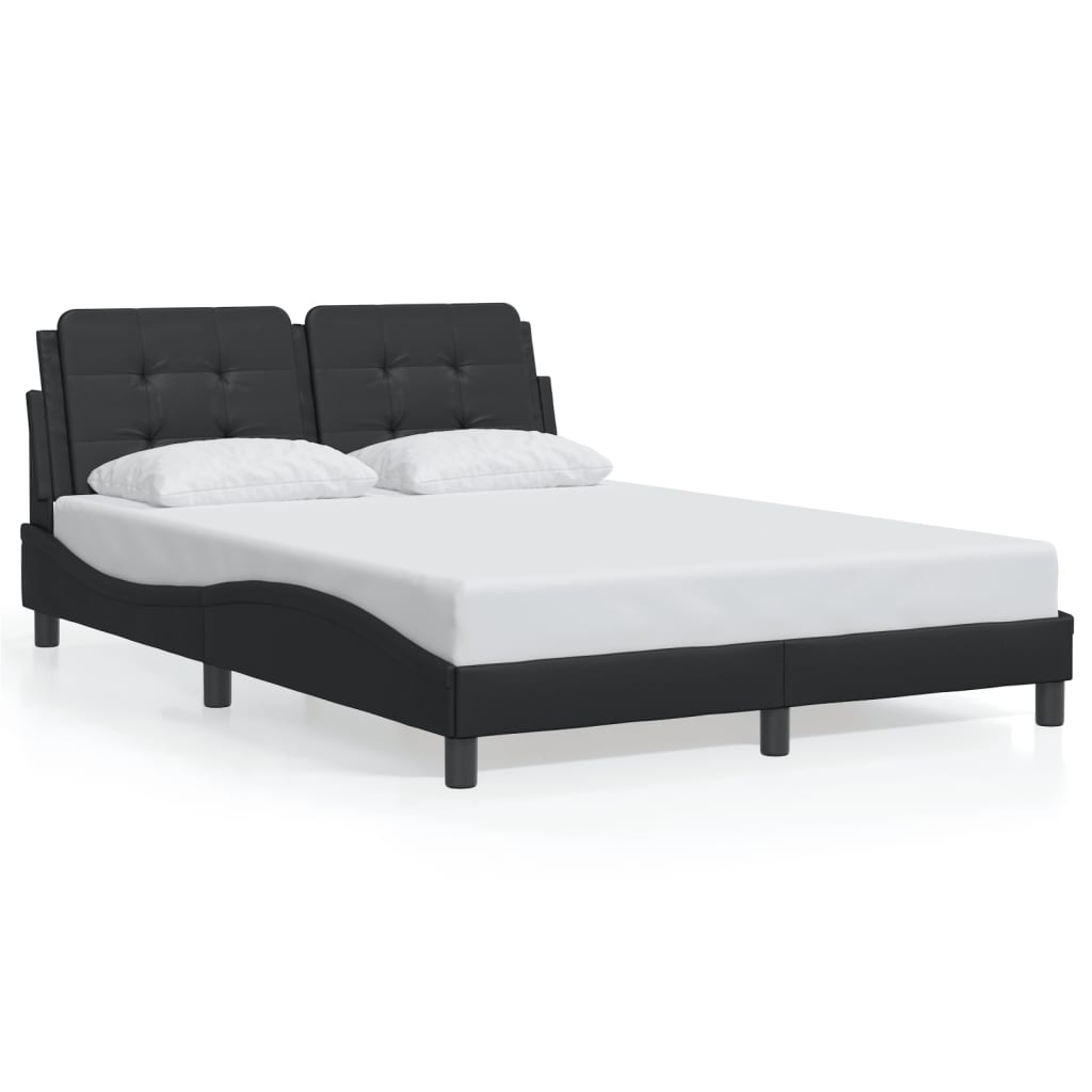 Cadre de lit sans matelas noir 140x190 cm similicuir - XIOS