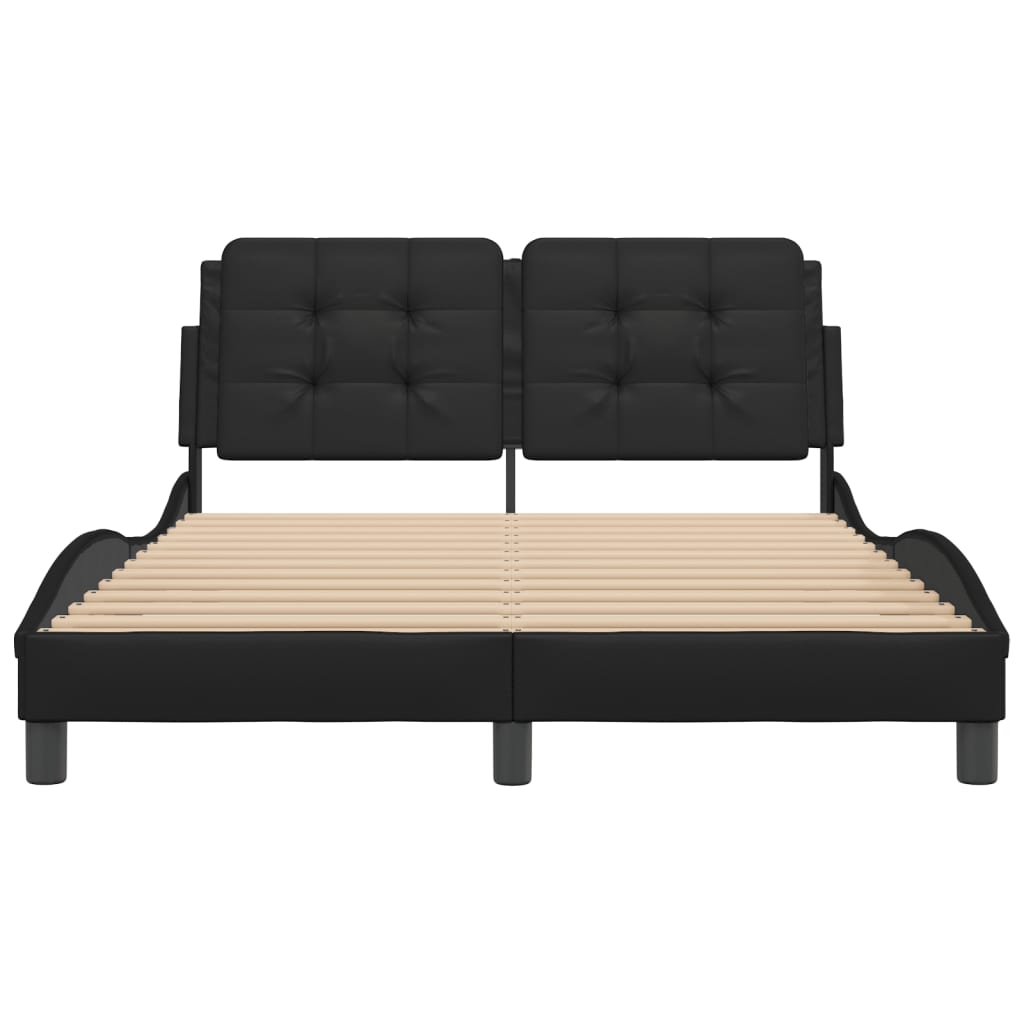 Cadre de lit sans matelas noir 140x190 cm similicuir - XIOS
