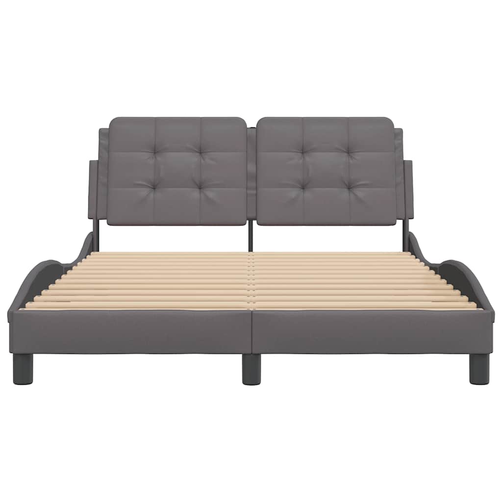 Cadre de lit sans matelas Zadar gris 140x190 cm similicuir