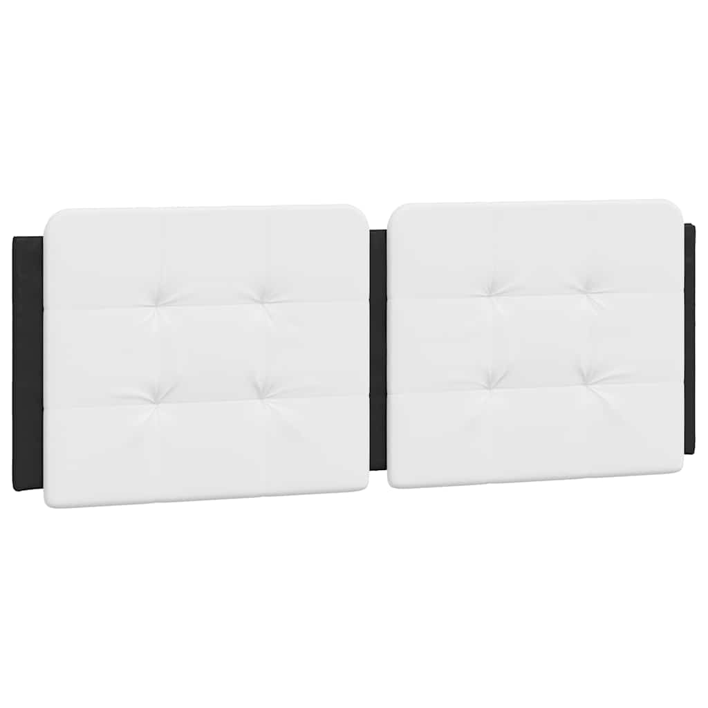 Cadre de lit sans matelas Zadar noir et blanc 140x190 cm similicuir