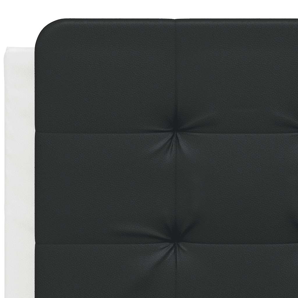 Cadre de lit sans matelas Zadar blanc et noir 140x190 cm similicuir