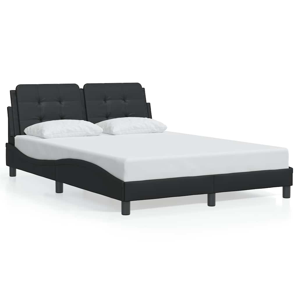 Cadre de lit sans matelas Zadar noir 140x200 cm similicuir