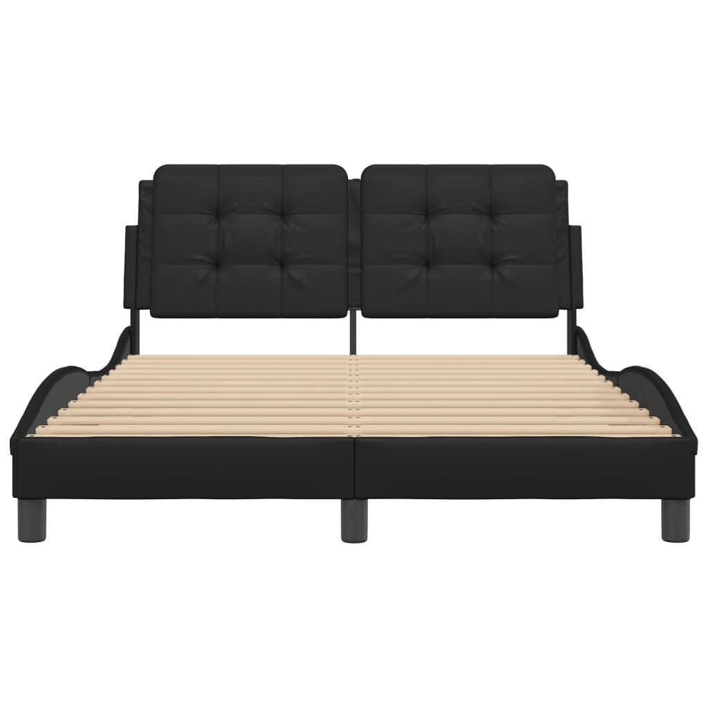 Cadre de lit sans matelas noir 140x200 cm similicuir - XIOS