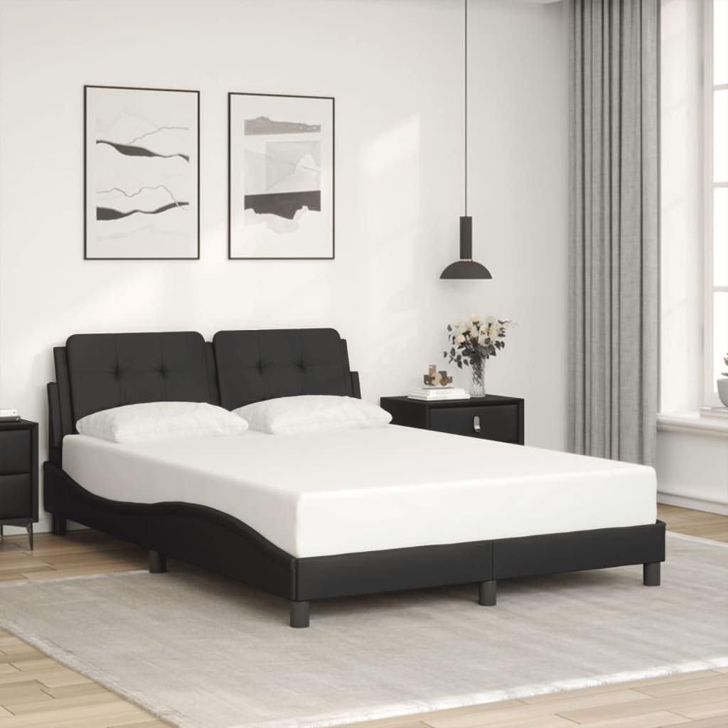 Cadre de lit sans matelas noir 140x200 cm similicuir - XIOS