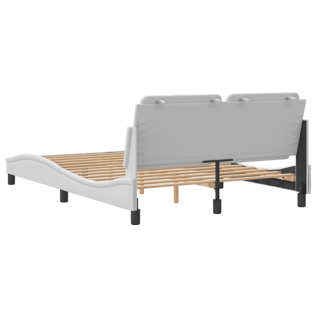 Cadre de lit sans matelas blanc 140x200 cm similicuir - XIOS