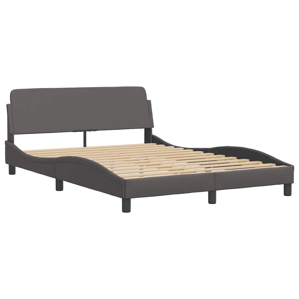 Cadre de lit sans matelas Zadar gris 140x200 cm similicuir