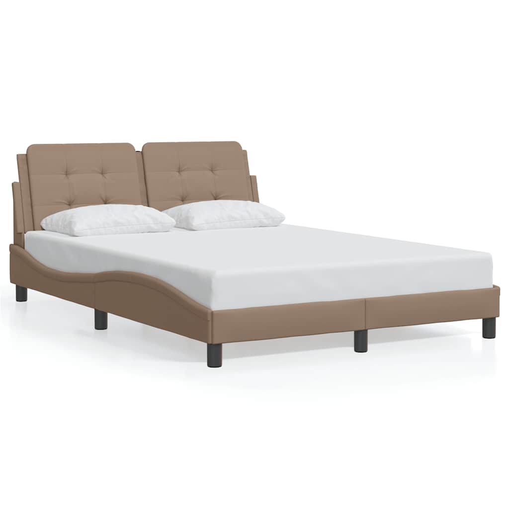 Cadre de lit sans matelas Zadar cappuccino 140x200 cm similicuir - XIOS