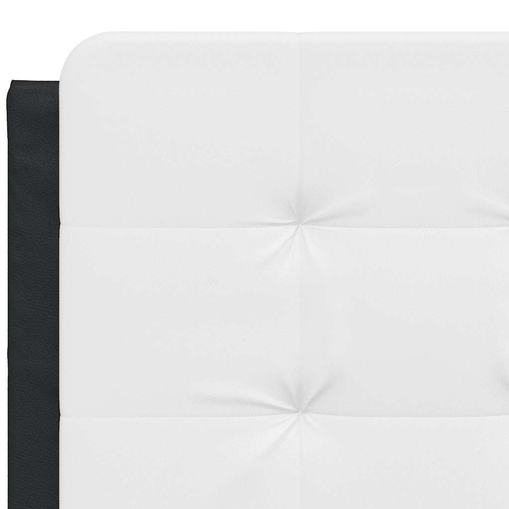 Cadre de lit sans matelas Zadar noir et blanc 140x200 cm similicuir