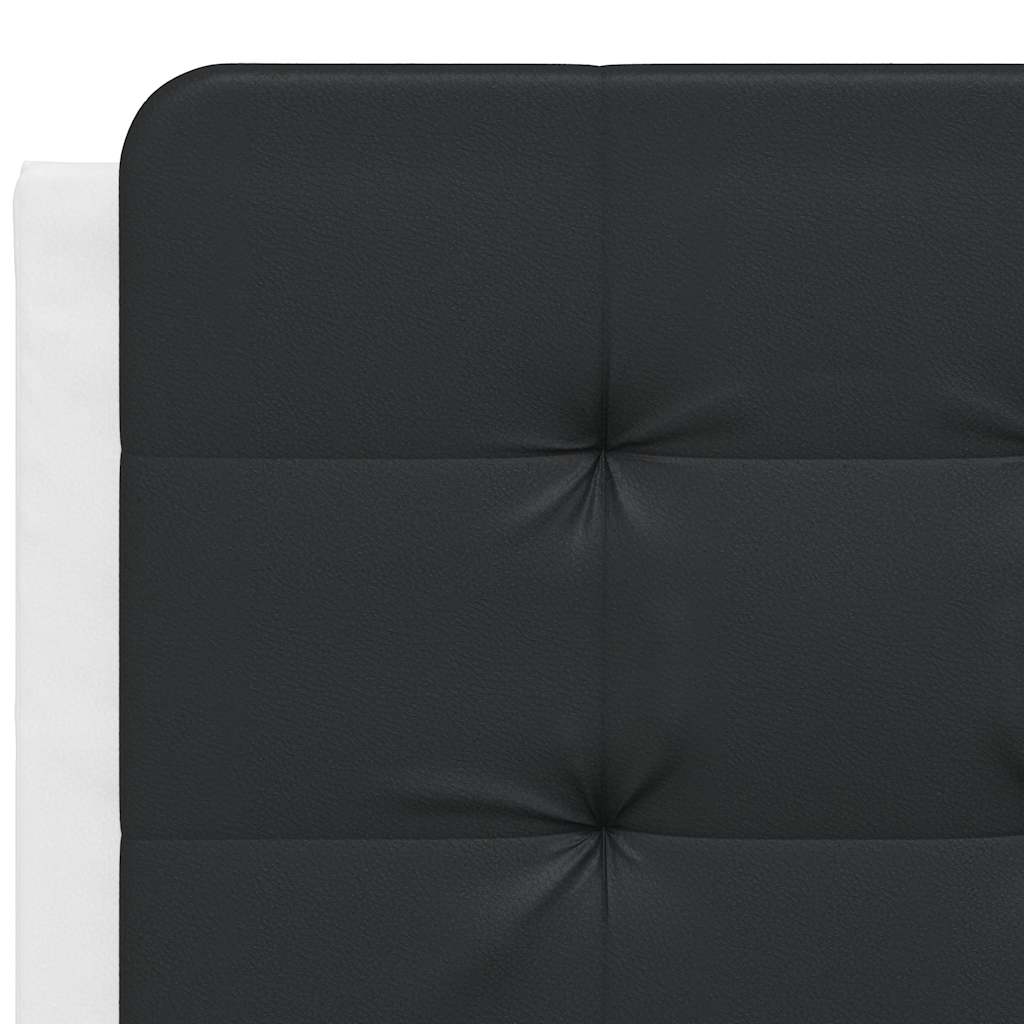 Cadre de lit sans matelas Zadar blanc et noir 140x200 cm similicuir