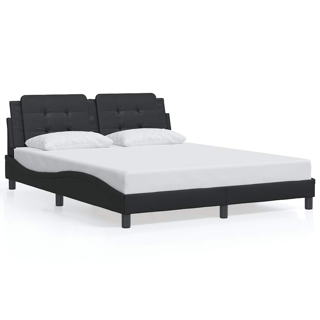 Cadre de lit sans matelas Zadar noir 160x200 cm similicuir