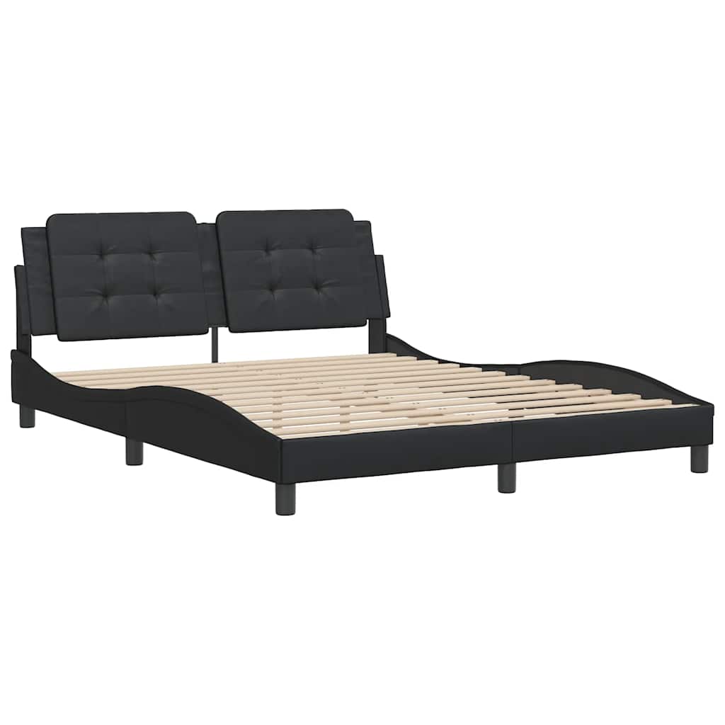 Cadre de lit sans matelas Zadar noir 160x200 cm similicuir