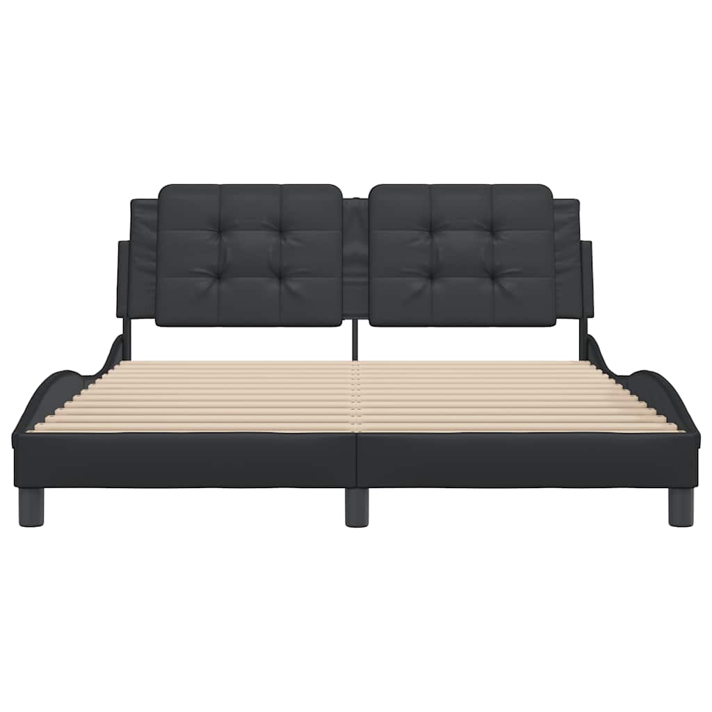 Cadre de lit sans matelas Zadar noir 160x200 cm similicuir