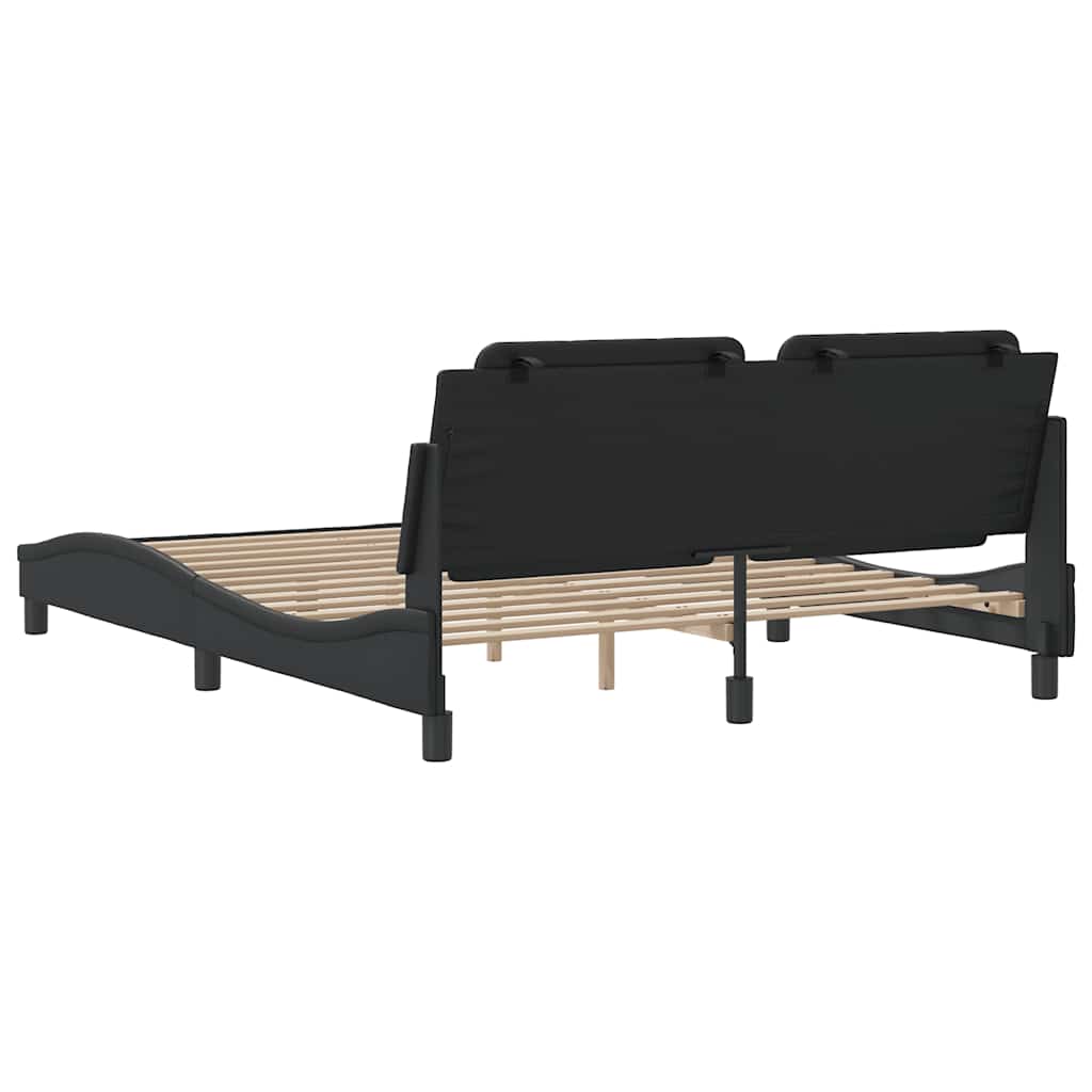Cadre de lit sans matelas Zadar noir 160x200 cm similicuir