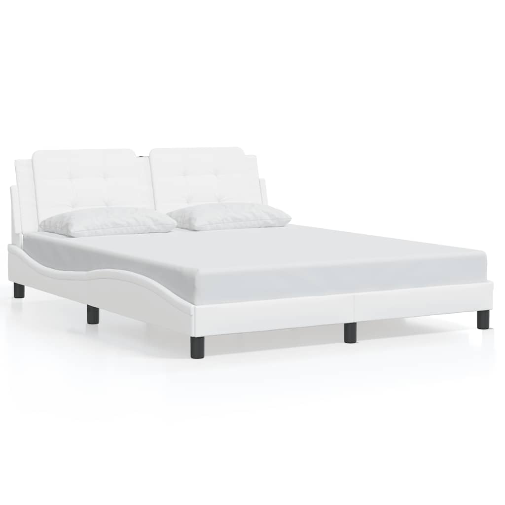 Cadre de lit sans matelas Zadar blanc 160x200 cm similicuir - XIOS