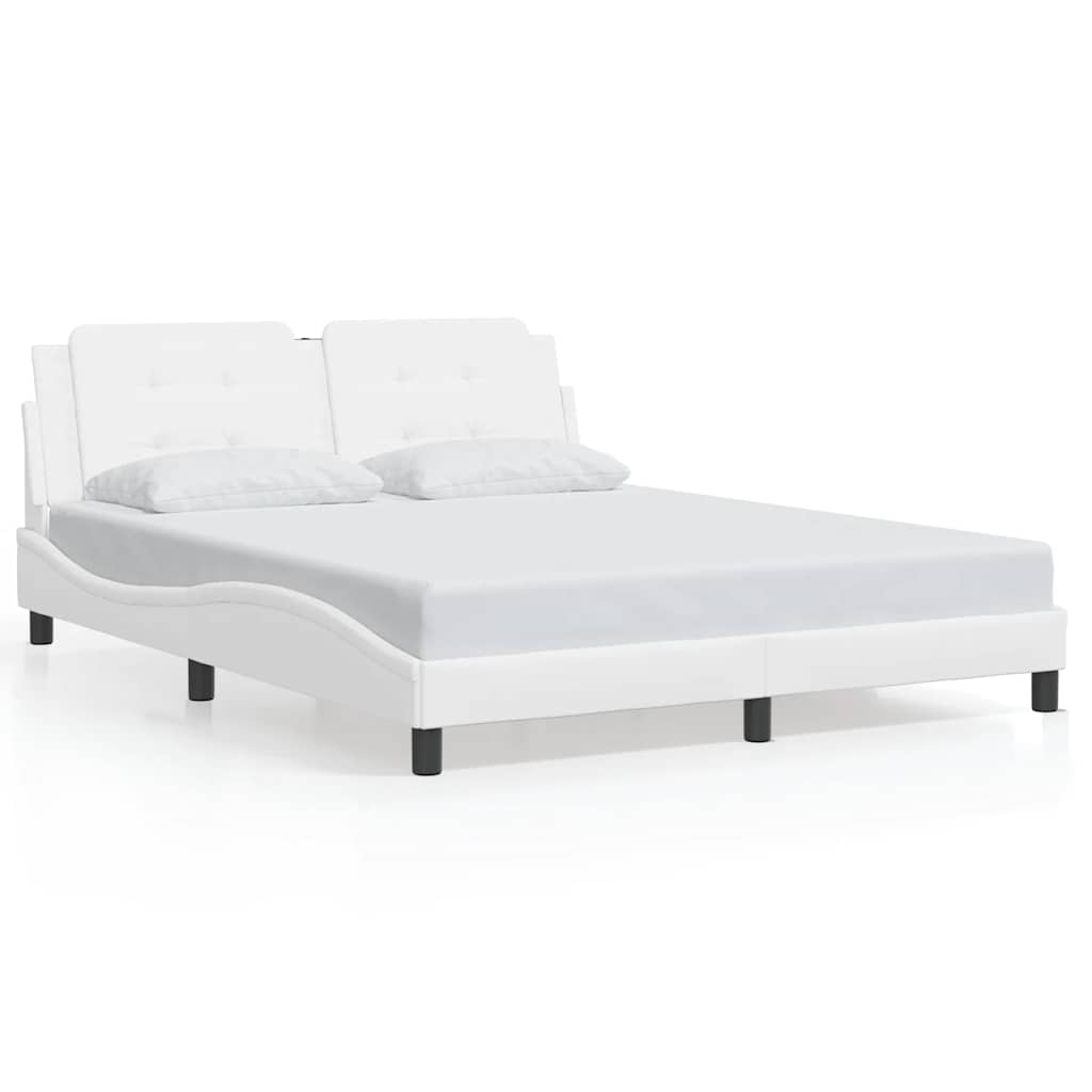 Cadre de lit sans matelas Zadar blanc 160x200 cm similicuir - XIOS
