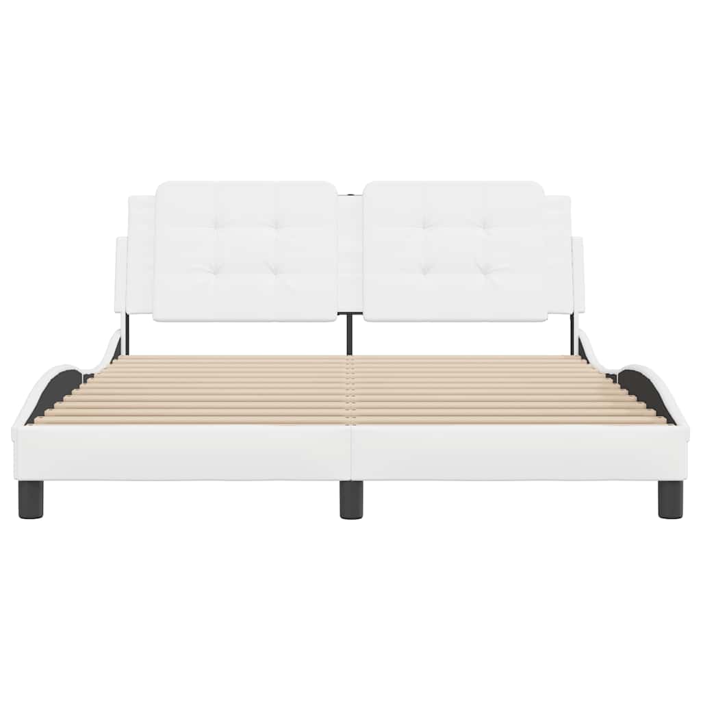 Cadre de lit sans matelas Zadar blanc 160x200 cm similicuir - XIOS