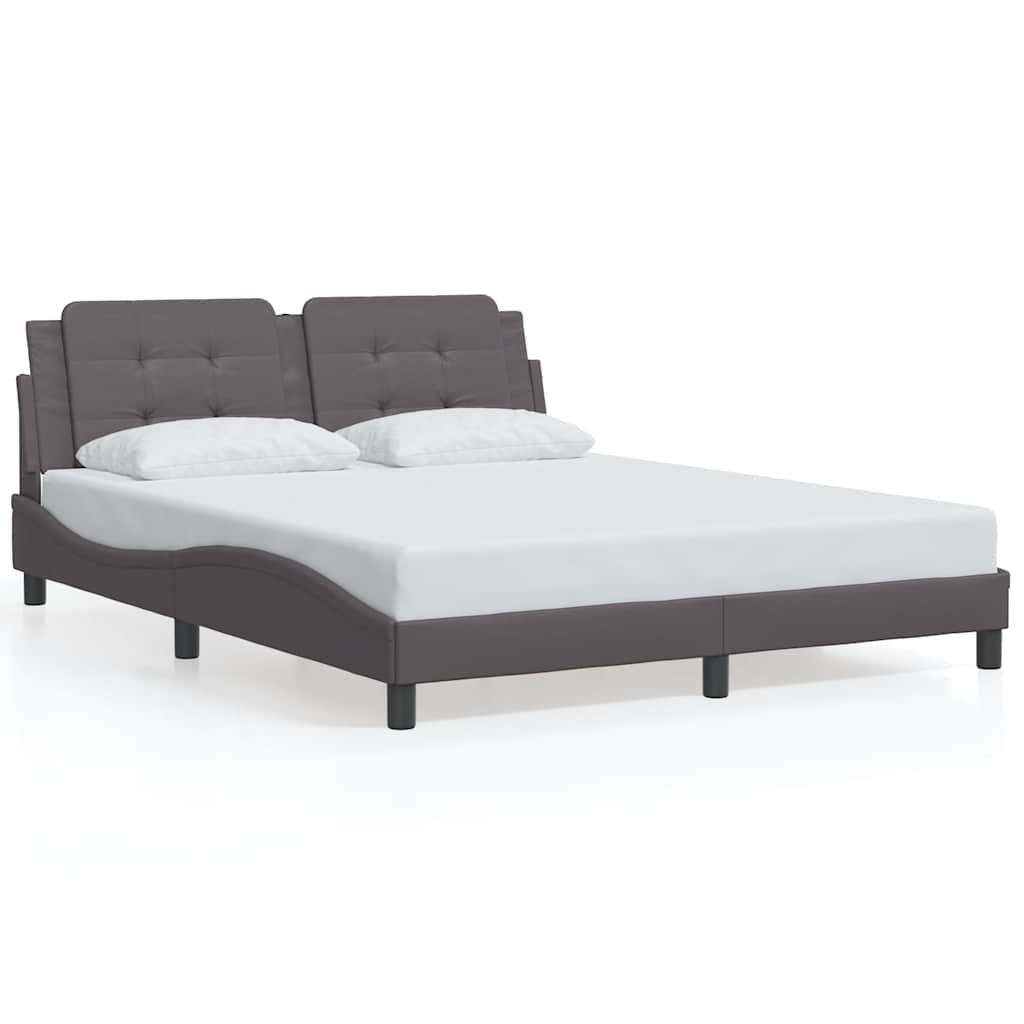 Cadre de lit sans matelas Zadar gris 160x200 cm similicuir - XIOS