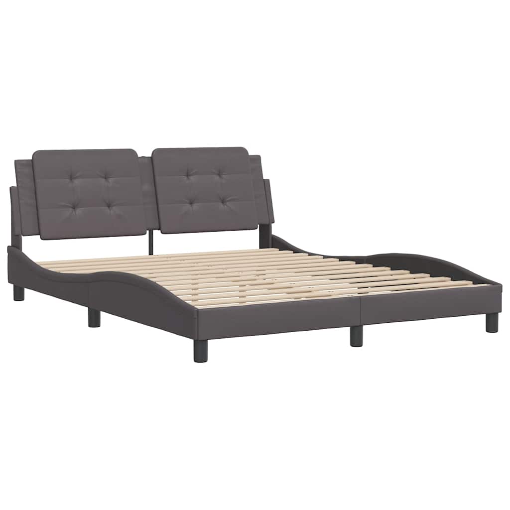 Cadre de lit sans matelas Zadar gris 160x200 cm similicuir - XIOS