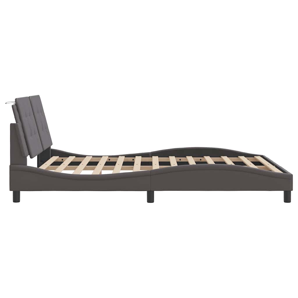 Cadre de lit sans matelas Zadar gris 160x200 cm similicuir - XIOS