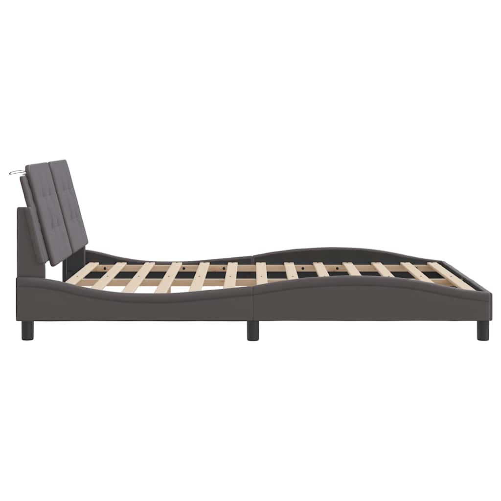 Cadre de lit sans matelas Zadar gris 160x200 cm similicuir - XIOS