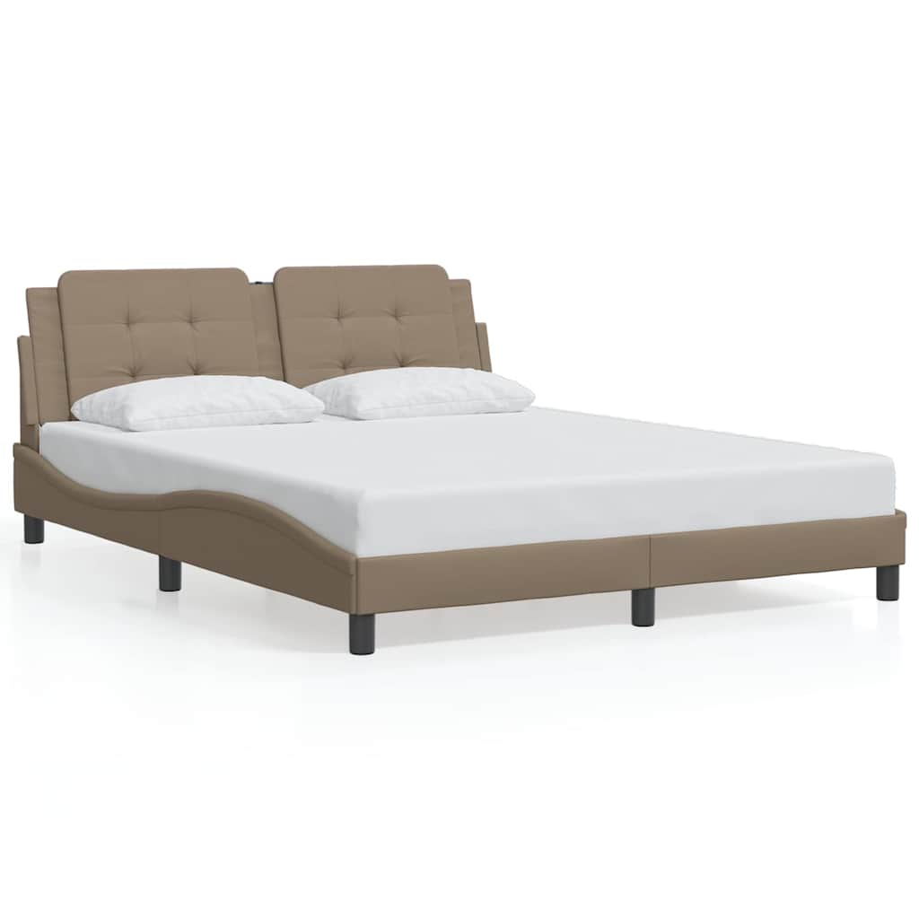 Cadre de lit sans matelas Zadar cappuccino 160x200 cm similicuir - XIOS