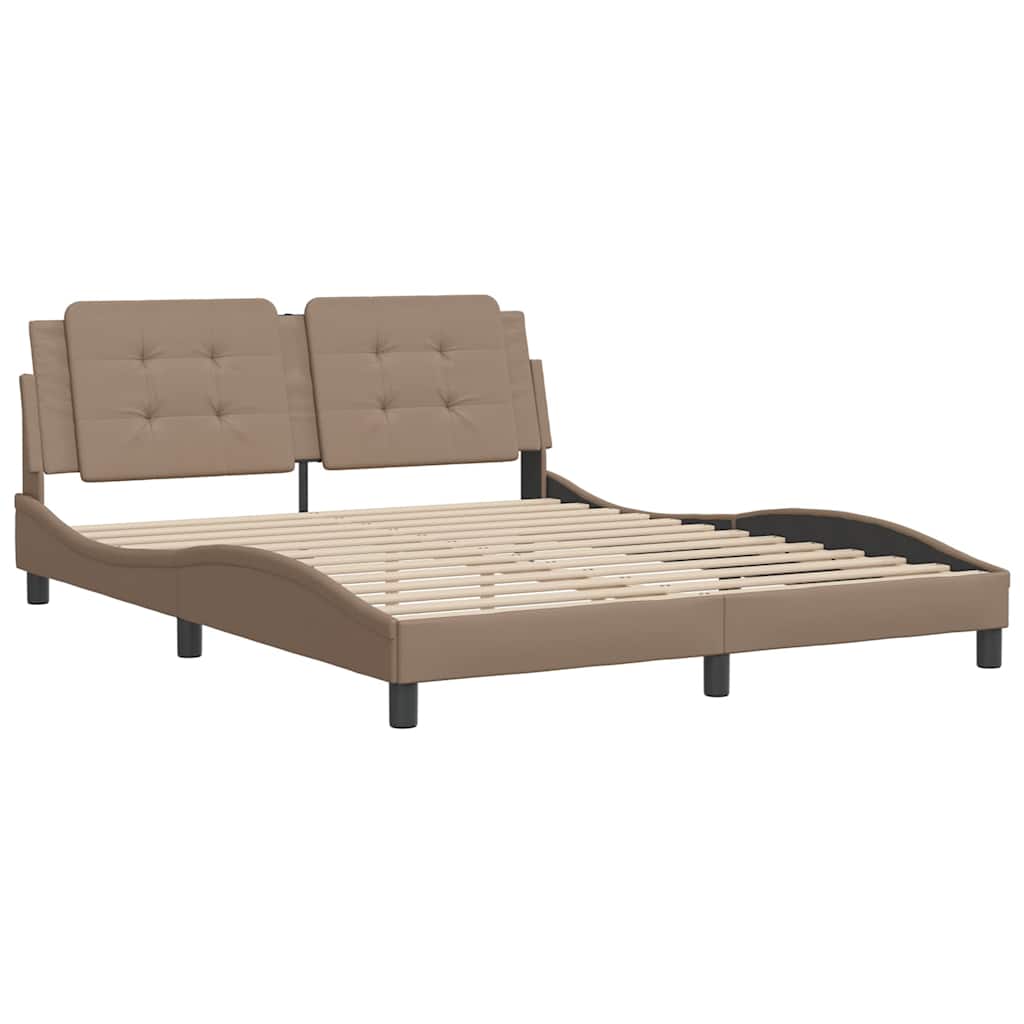 Cadre de lit sans matelas Zadar cappuccino 160x200 cm similicuir - XIOS