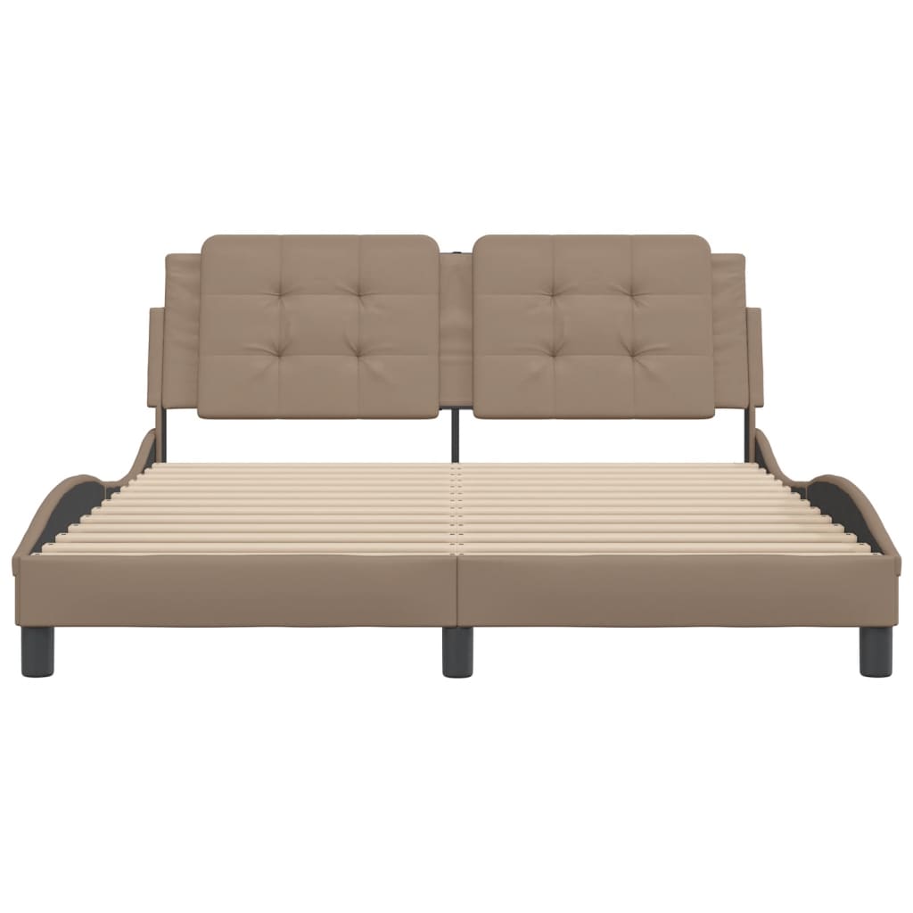 Cadre de lit sans matelas Zadar cappuccino 160x200 cm similicuir - XIOS