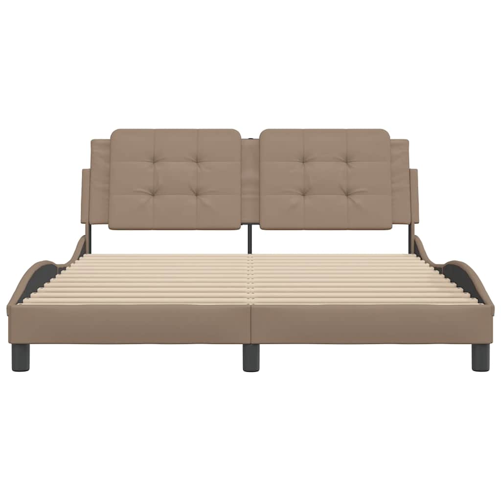 Cadre de lit sans matelas Zadar cappuccino 160x200 cm similicuir - XIOS