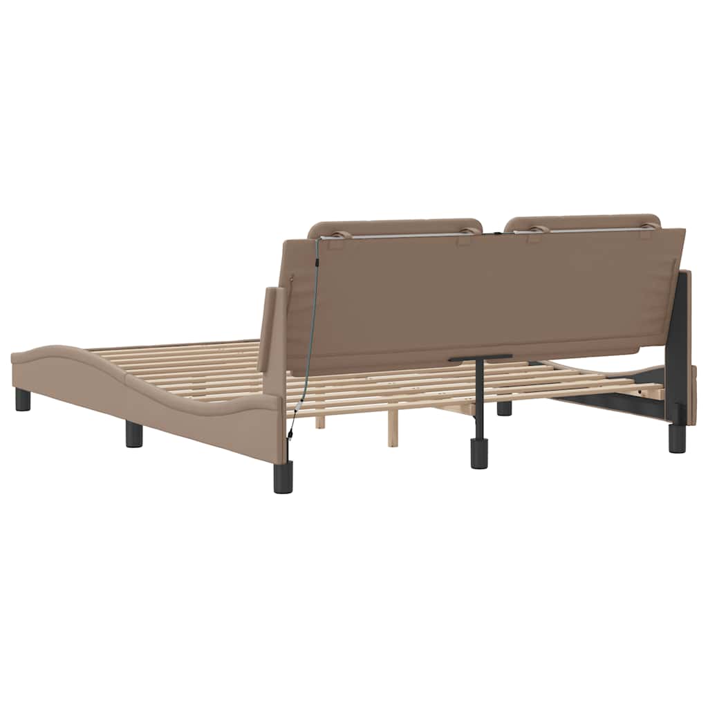 Cadre de lit sans matelas Zadar cappuccino 160x200 cm similicuir - XIOS