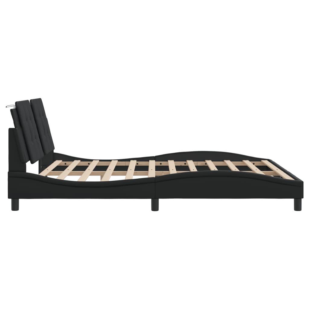 Cadre de lit sans matelas noir 180x200 cm similicuir - XIOS