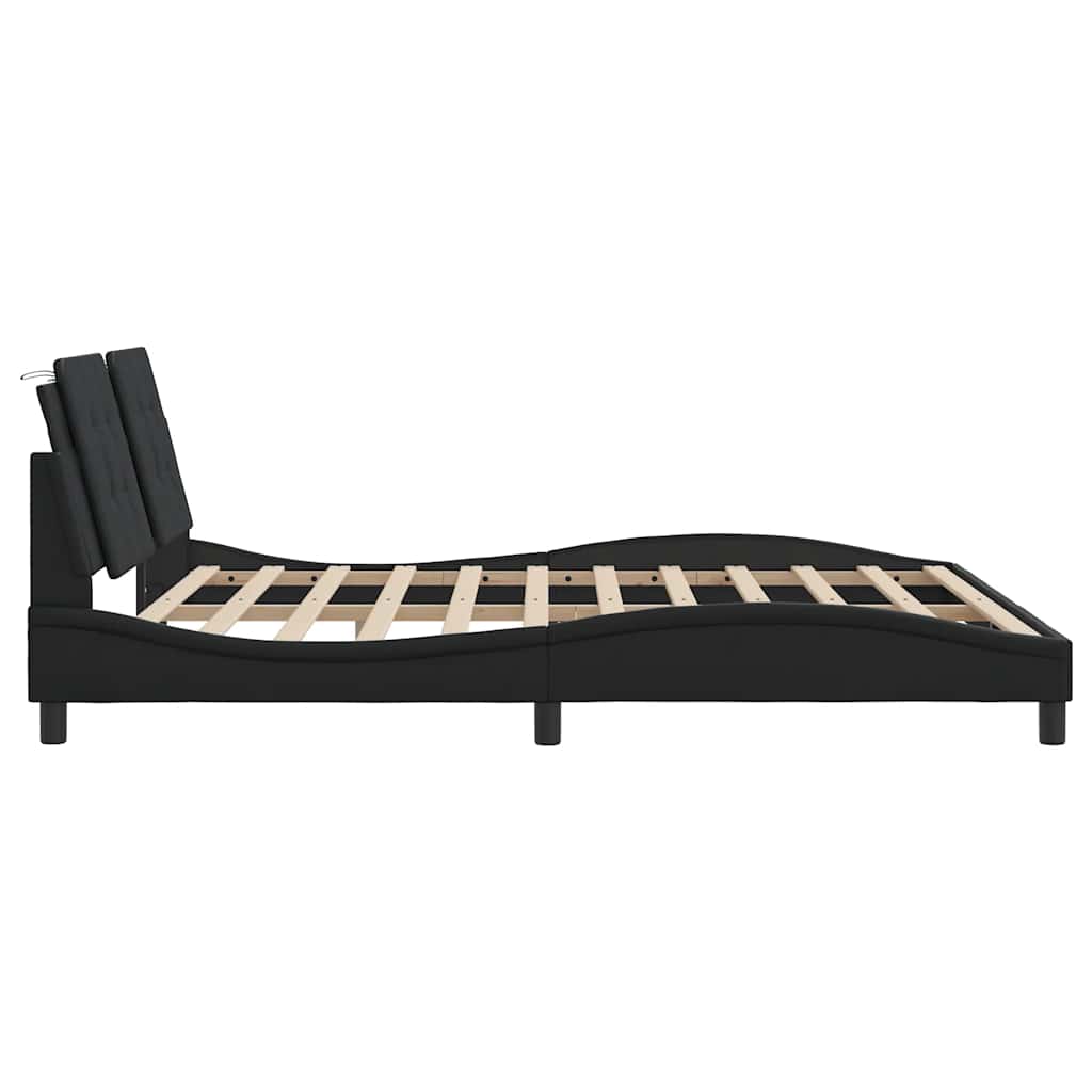 Cadre de lit sans matelas Zadar noir 180x200 cm similicuir